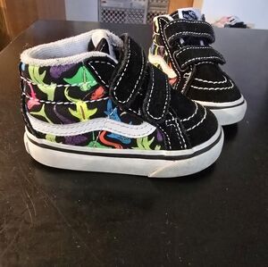 Vans Black Multicolor High-Top Kids Sneakers